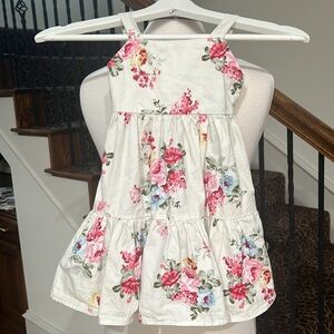 Flofallzique Boutique Darling Floral Halter Dress  Thick Bow Tie Back Size 2